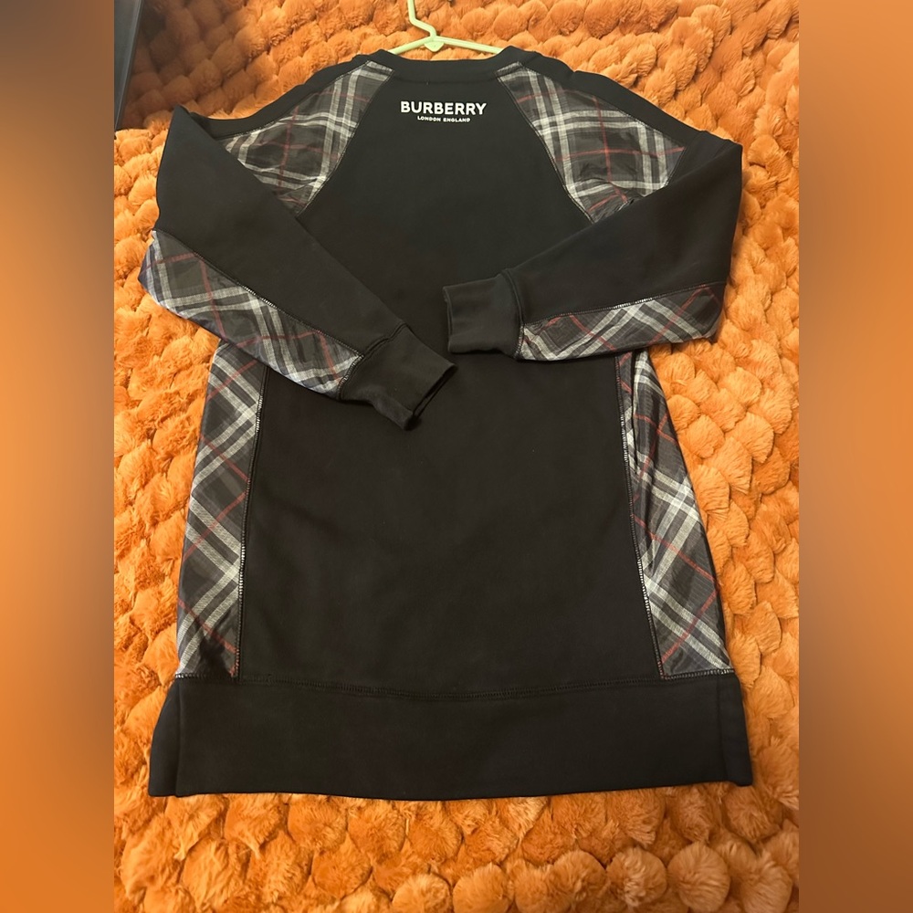 Burberry girls Black dress with Plaid Detail size 10